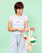 Load image into Gallery viewer, Strawberry Matcha Plush: Boba Tote
